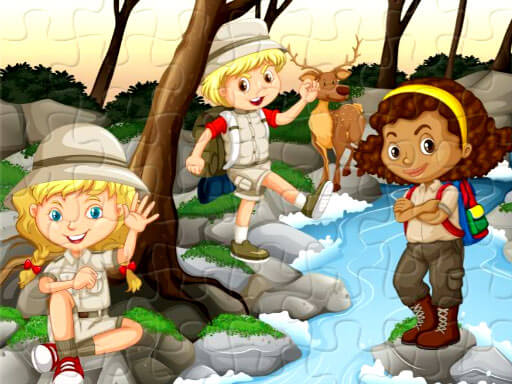 Puzzle pour enfants de camping gratuit sur Jeu.org