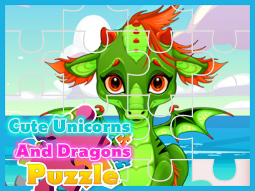 Puzzle mignon licornes et dragons gratuit sur Jeu.org