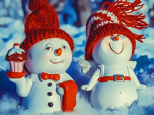 Couples de bonhomme de neige gratuit sur Jeu.org
