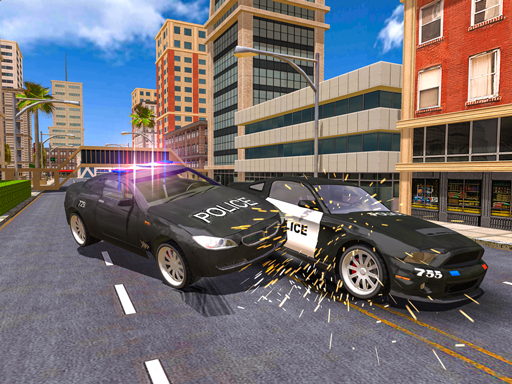 Simulation de cascade de voiture de police 3D gratuit sur Jeu.org
