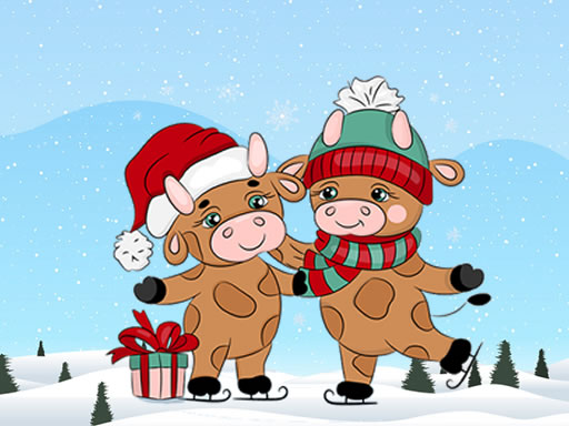 Différence de taureau de Noël mignon gratuit sur Jeu.org