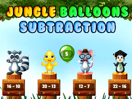 Soustraction de ballons de la jungle gratuit sur Jeu.org