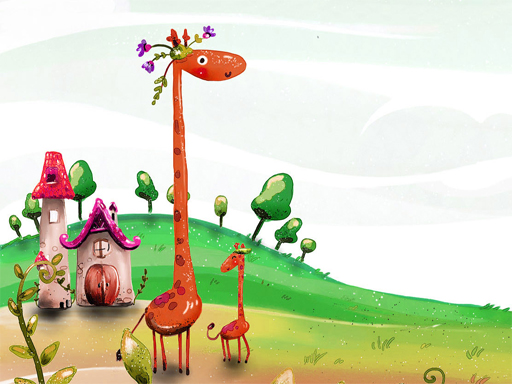 Puzzle de girafe de dessin animé gratuit sur Jeu.org