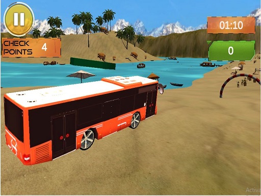 Conduite de bus de plage: jeu de bus de surface sur l'eau gratuit sur Jeu.org