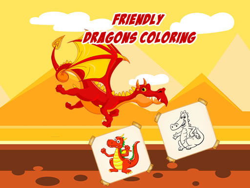 Coloriage dragons amicaux gratuit sur Jeu.org